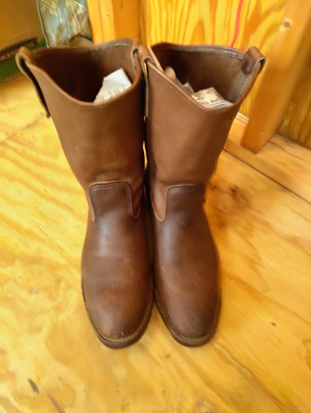 Red Wing Pecos Boots Leather Pull On Work Roper 115 D Made in USA